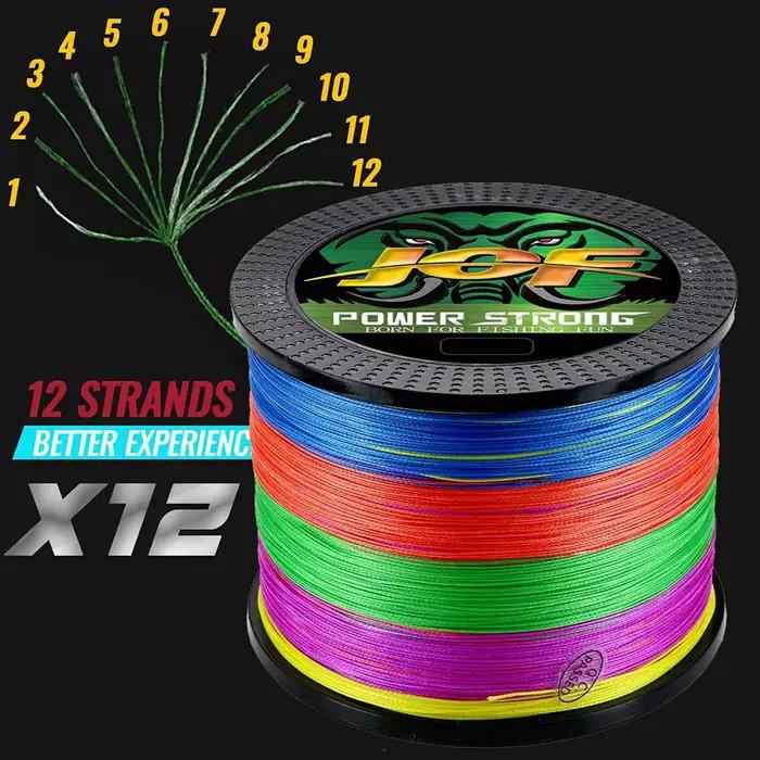 Ligne tressée PE 12 brins JOF 500m/1000m multifilament durable mer salée pêche sportive haute résistance
