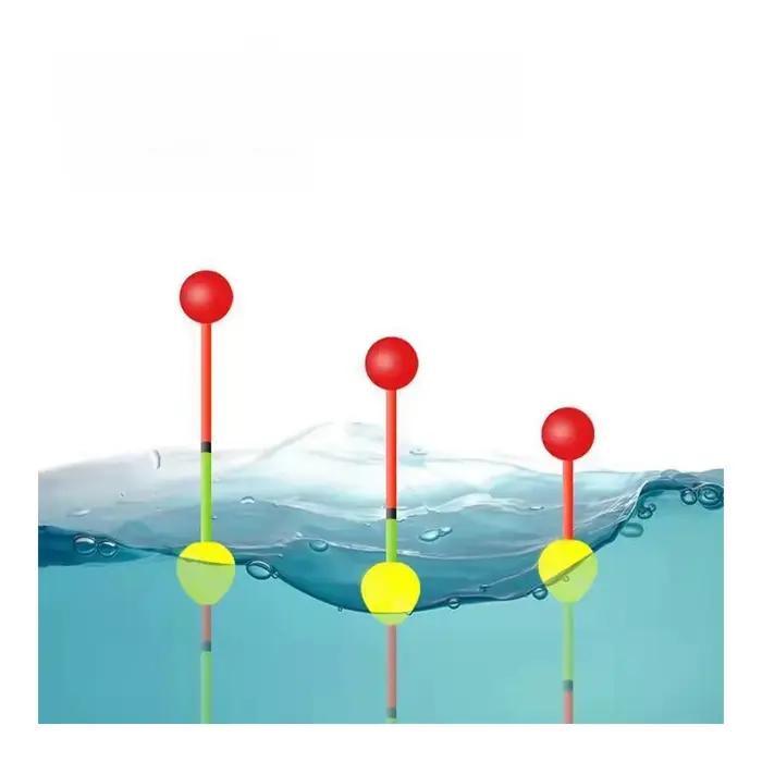 10 pièces flotteurs à queue démontables pour la pêche, visibles en rouge jaune vert, appâts et