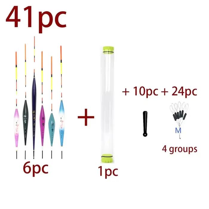 Cylindre acrylique transparent rangement flotteurs pêche - Protection épaisse + 6 accessoires flottants
