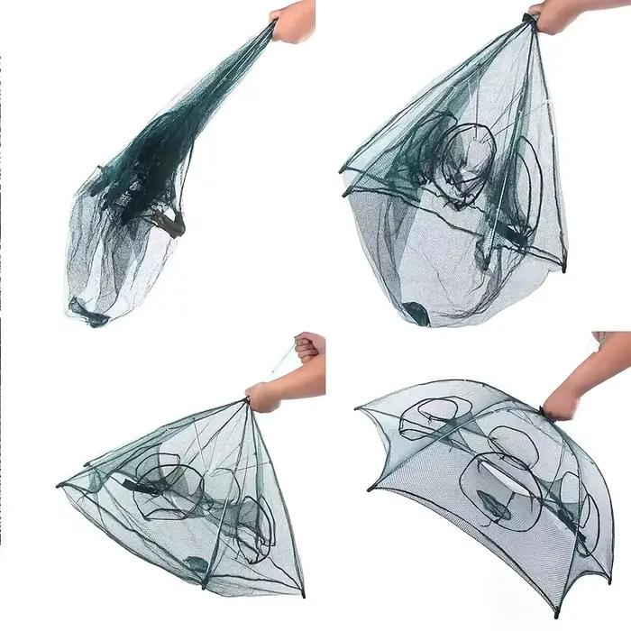 Filet de pêche hexagonal pliable portable - Idéal pour crevettes et petits poissons en eau douce