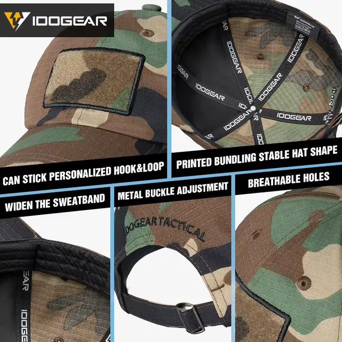 Casquette tactique IDOGEAR respirante - Ajustable pour pêche sportive et activités nautiques