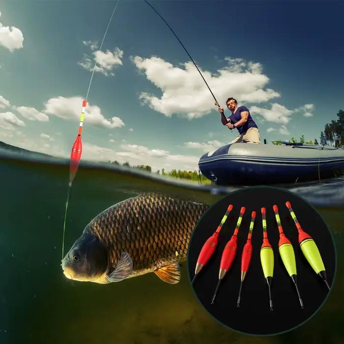 Flotteur de pêche lumineux EVA longue durée pour nuit, 6g à 30g, bouchon vertical lumineux pour