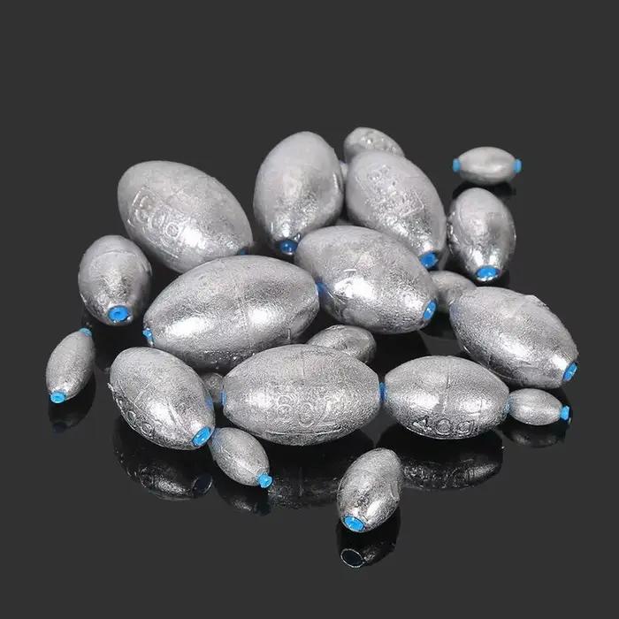 Plombs de pêche mer 2g-60g olive troués avec échelle pour pêche en mer précise plomb électrolytique haute qualité pour pêcheur professionnel et débutant