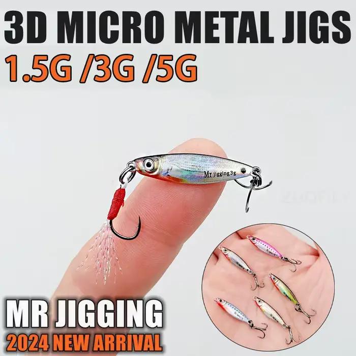 Micro leurre métallique 1.5g à 5g pour pêche fine - mini VIB 3D avec séquins pour petits carnassiers