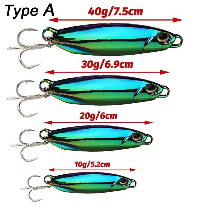 Leurre métal jig casting 10g à 40g pour pêche en lac et océan, leurre souple spinner appât artificiel
