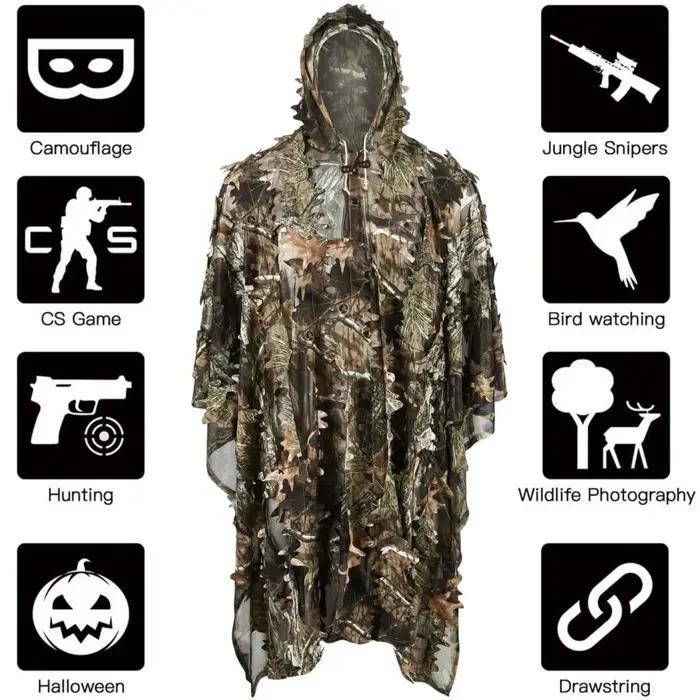 Veste champ équipement observation oiseaux Ghillie - tenue camouflage chasse pêche tactique homme