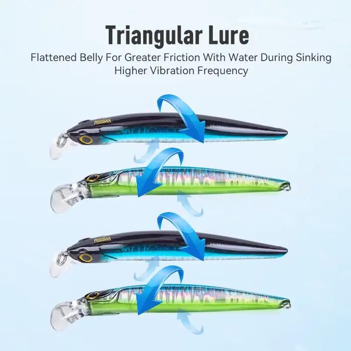Leurre dur crankbait minnow pour bar et truite de mer, leurre nageur avec action attractive pour