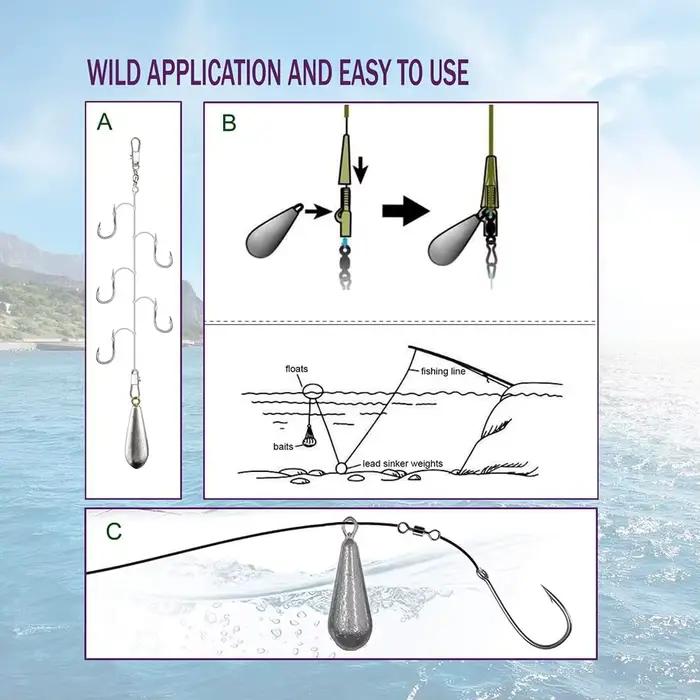 Plombs de pêche en forme de larme 10 tailles pour drop shot et bass casting - eau douce et eau salée