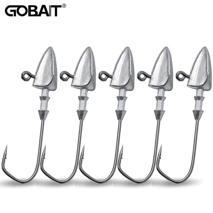 5 hameçons métal jig head 3.5g à 35g pour pêche au leurre souple et rig texas - crochets ultra-affûtés