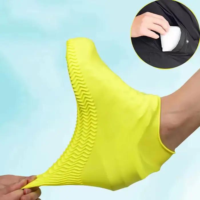 Chaussures de pluie étanches antidérapantes pour pêche - Bottes silicone réutilisables unisexes