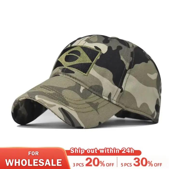 Casquette baseball camouflage armée hommes brodée drapeau Brésil sport extérieur chasse