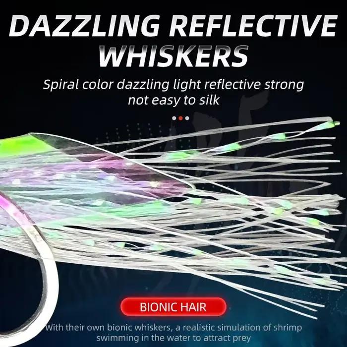 Sabiki rigs 5 hameçons pêche mer appâts naturels peau poisson lumineux mackerel
