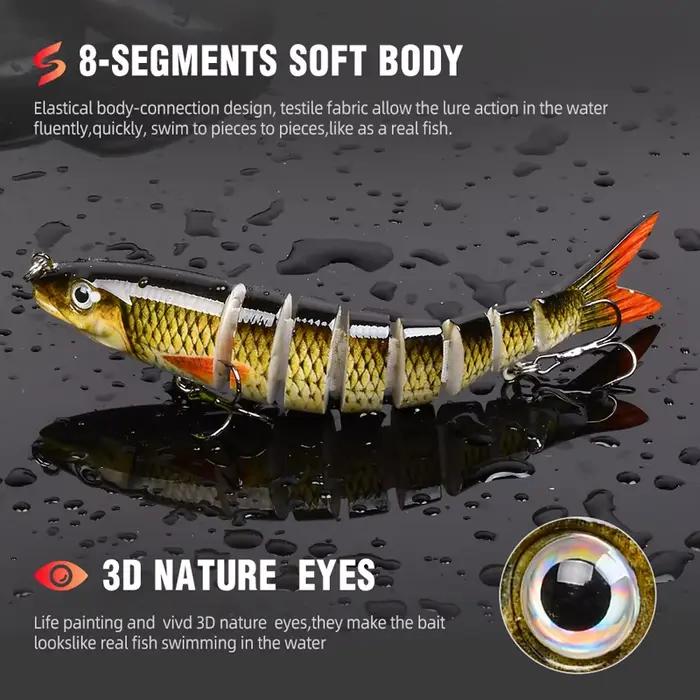 Leurre de pêche multi-articulé swimbait crankbait coulant lent bionique pour truite et perche eau douce
