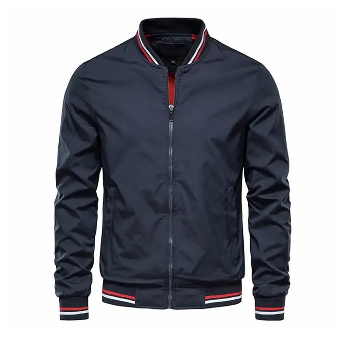 Bomber de pêche noir pour homme - Veste baseball slim fit printemps été automne qualité premium