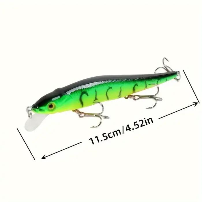 Leurre plastique simulation 4.52 pouces 0.49 oz pour pêche du brochet et carpe avec 3 hameçons triples