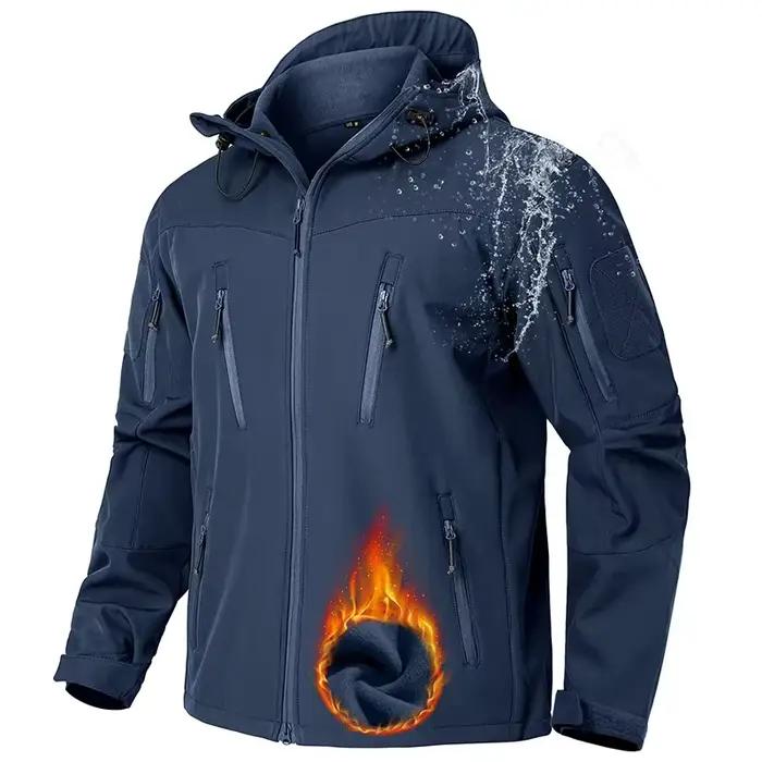 Veste de pêche imperméable softshell homme - Coupe-vent polaire pour pêche hivernale