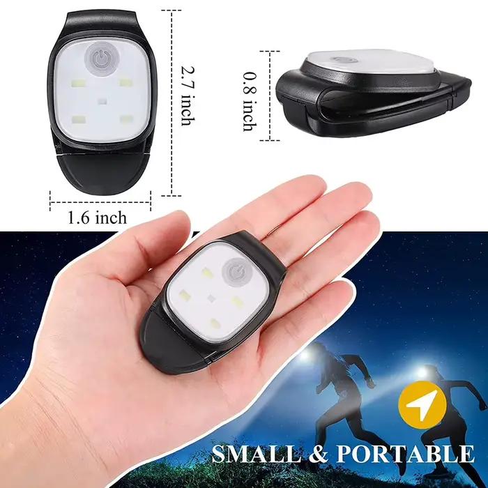 Lampe clip LED 4 modes rechargeable USB pour jogging marche nocturne pêche randonnée sécurité