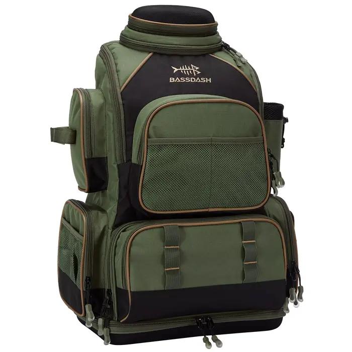 Boîte à pêche souple Bassdash avec protection pluie - Sac à dos tactique multifonction léger
