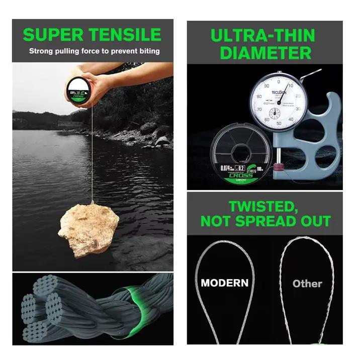 Ligne de pêche tressée 4 brins Japan Super Thiner, très haute résistance pour la pêche de