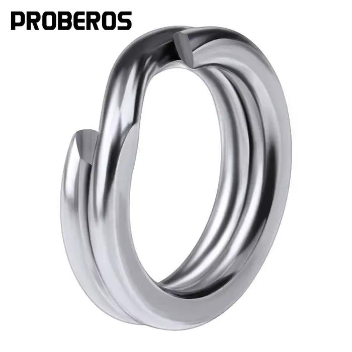 Anneaux ouverts pêche 50 pièces PROBEROS pour leurres crankbait acier inoxydable argenté tailles 0 à 12