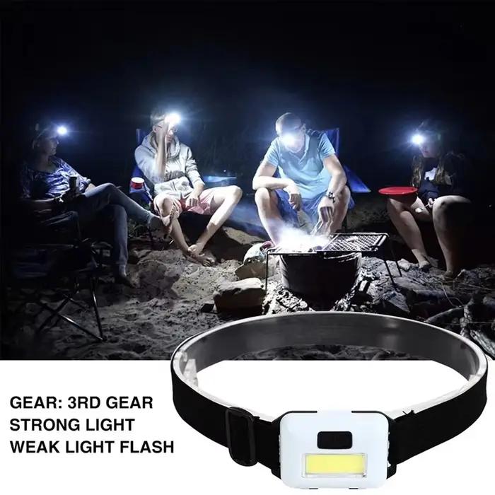 Mini lampe frontale LED COB portable étanche - 3 modes d'éclairage pour camping et pêche légère