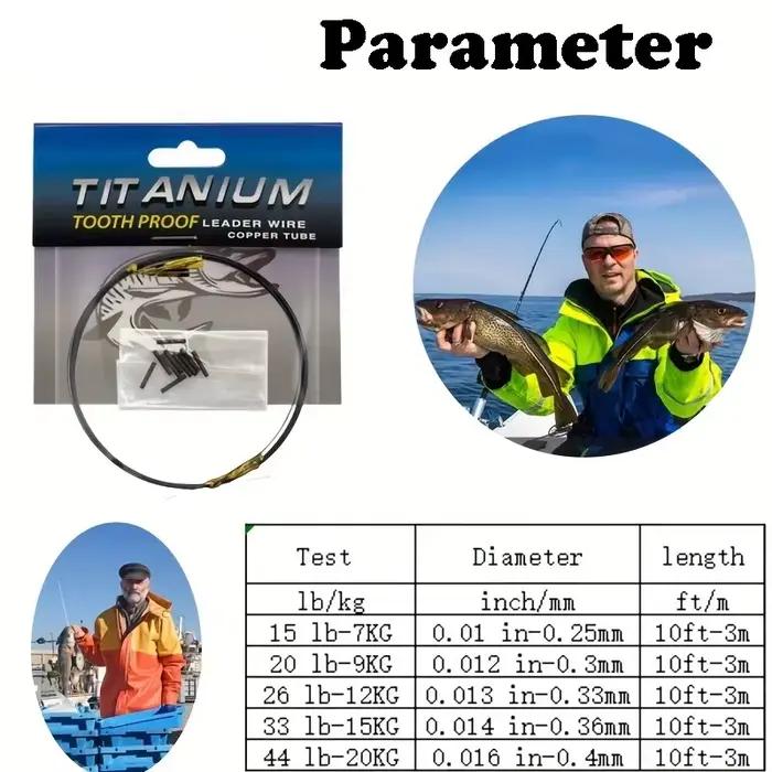 Kit de bas de ligne titane anti-morsure YOTO, 3 mètres avec manchons pour la pêche en
