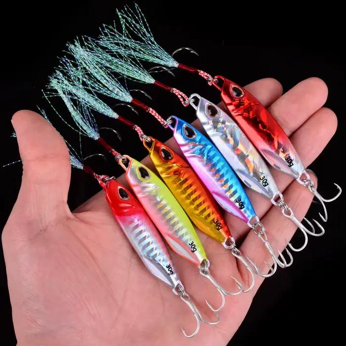 Lot de 10 leurres métal japonais casting 10g-40g pour pêche en bateau et trolling truite bar