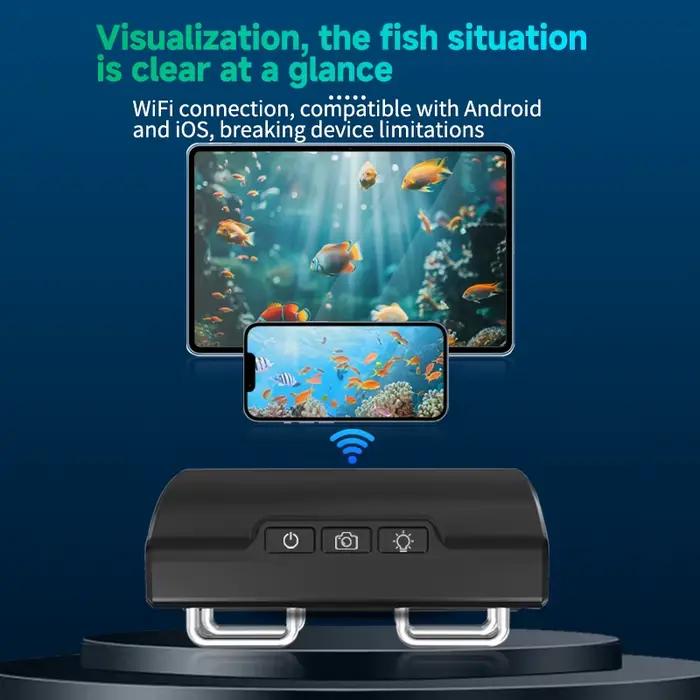 Caméra de pêche sous-marine WiFi Dodosee 15-50m HD 2025 pour lac et mer iOS Android
