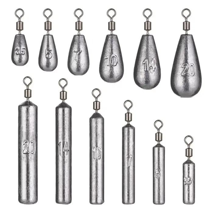 Lot de 5 plombs goutte d'eau pour la pêche de la carpe, 3.5g 5g 7g 10g