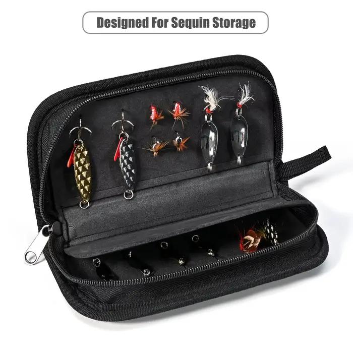 Porte-leurres spinner et cuillères avec fermeture - Portefeuille de rangement en nylon pour leurres de pêche