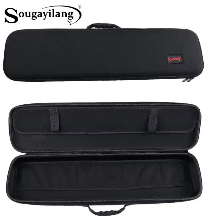 Sac leurre Sougayilang coque dure noir - Étui portable multifonction pour canne à pêche et accessoires