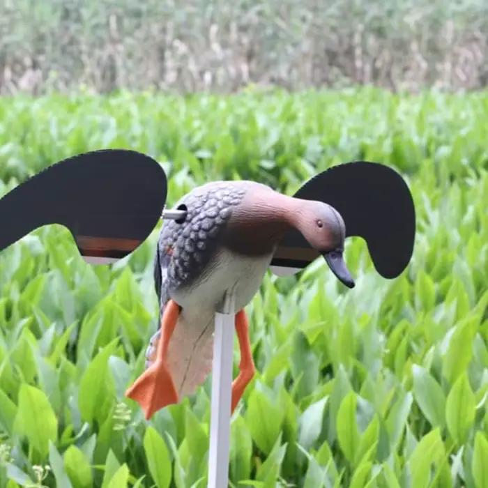 Leurre canard volant électrique télécommandé - Canard colvert avec pied support pour chasse