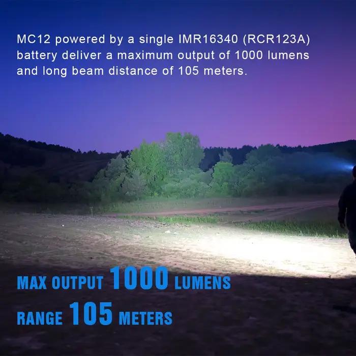Lampe frontale TrustFire MC12 1000 lumens rechargeable magnétique pour pêche et camping haute performance