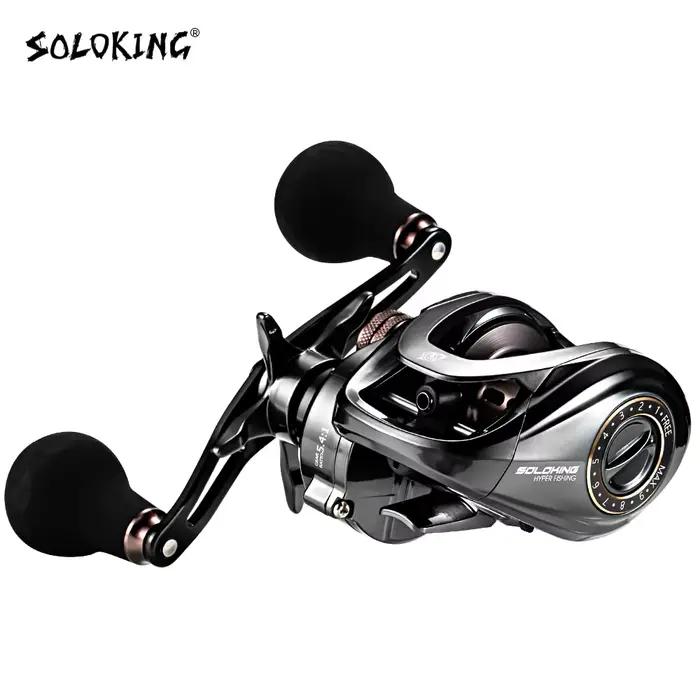 Moulinet casting Soloking HIAW200 12 roulements frein max 9.5kg ratio 5.4:1 ou 7.2:1 pour pêche leurres carnassiers