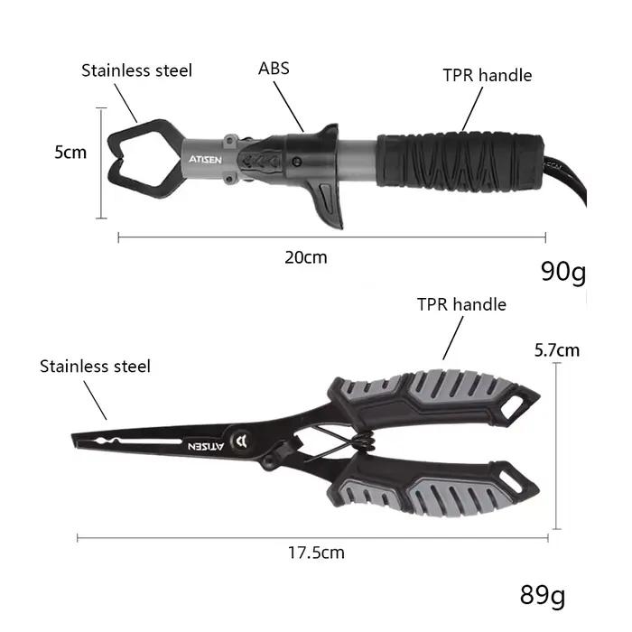 Pince multifonction pêche avec grip à poissons ABS portable pour leurres et montages