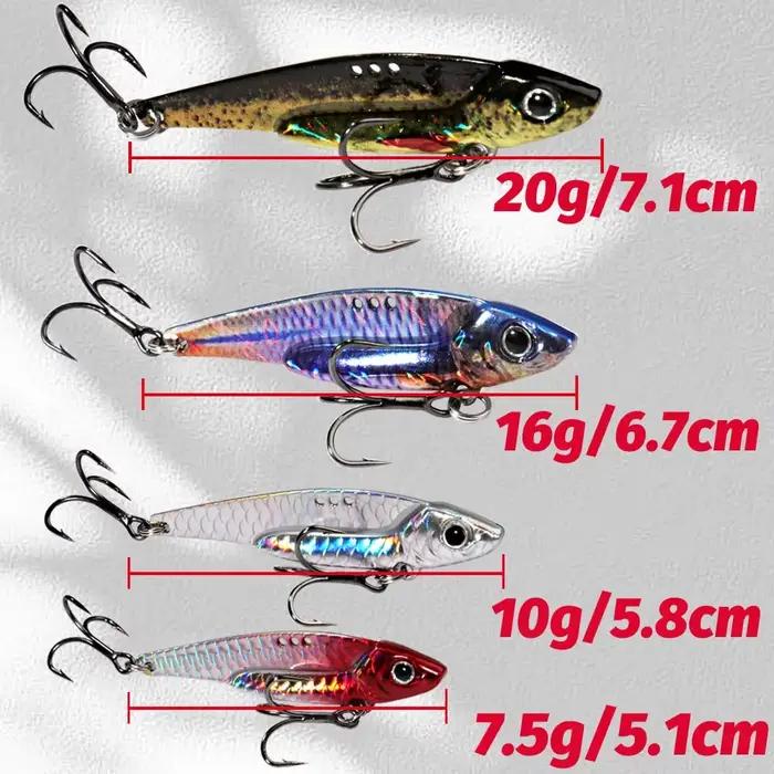 Leurre métal spinner cuillère 7.5g à 20g pour pêche en mer, leurre vibrant à hameçon triple pour spinning