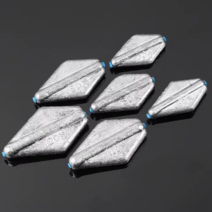 Plombs de pêche plats Tongxin 40g à 120g choix multiple pour pêche en eau douce plombée ligne