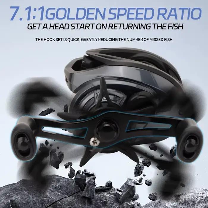 Moulinet baitcasting électrique DEUKIO DC roues carpe 6+1BB ratio 7.1:1 pêche en mer casting