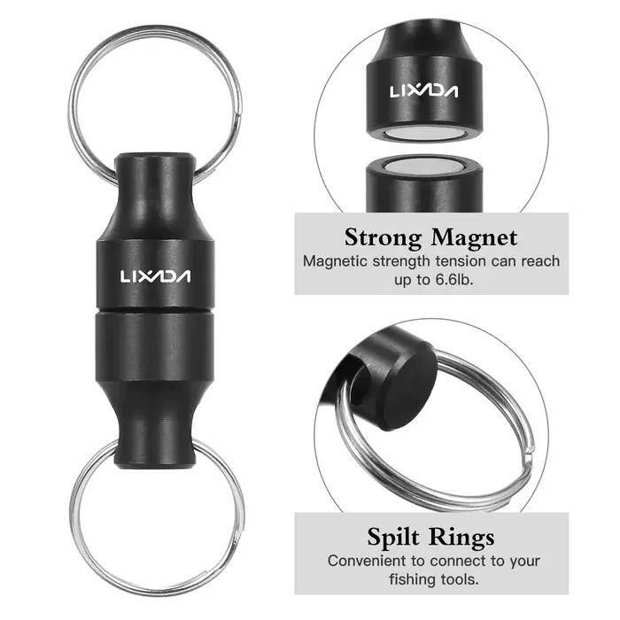 Porte-épuisette magnétique Lixada avec clip pêche pour canne et filet de réception