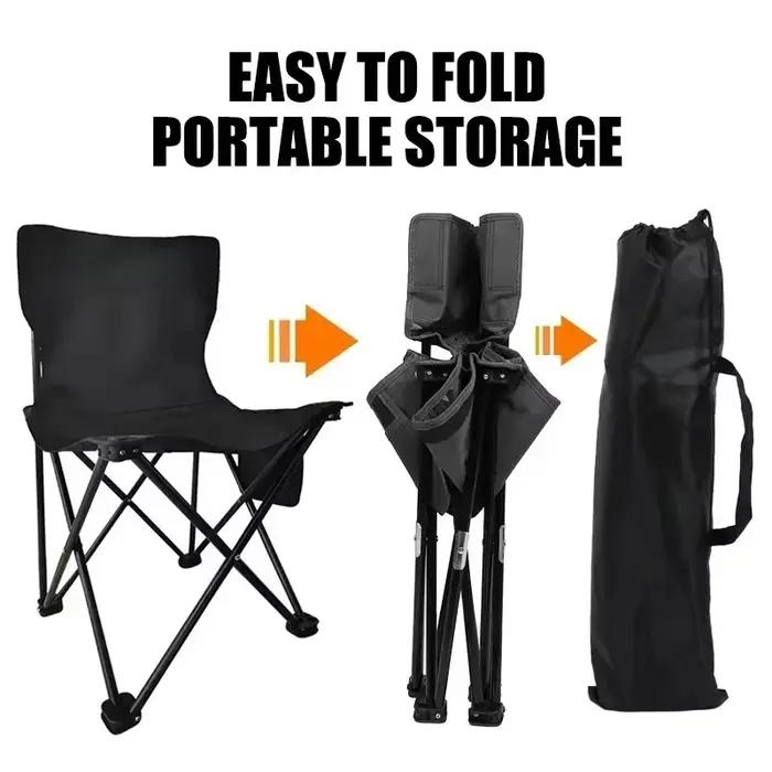 Chaise pliante extérieure portable avec sac de rangement pour camping, pêche et voyages