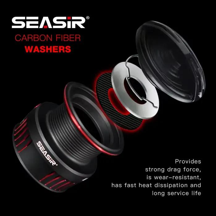 Moulinet spinning Seasir P-Series Prospec fibre carbone 9kg frein - Ratio 5.2:1/6.2:1
