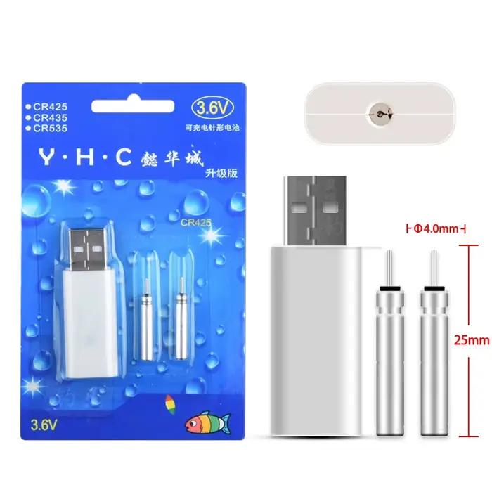 2 pièces lumières avertissement flotteurs bâton LED recharge USB tige canne pêche nocturne