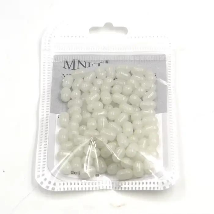 Perles de pêche MNFT 100PCS transparentes ovales à double trou pour montage Sabiki et connecteurs 3 voies