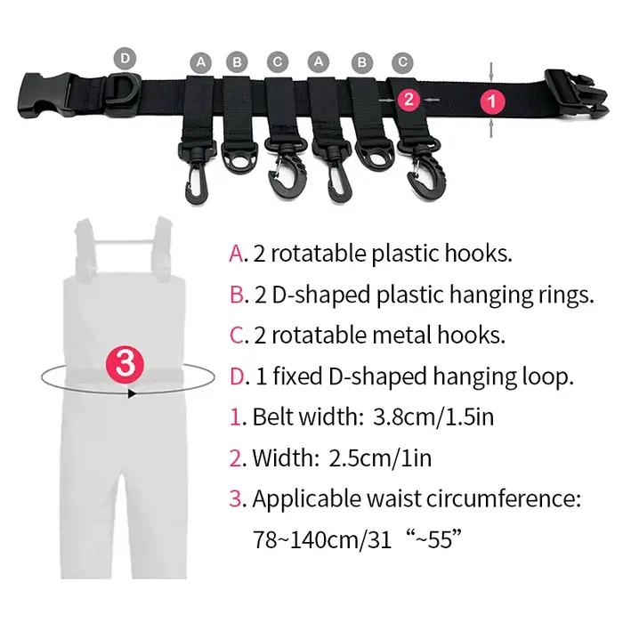 Ceinture porte-canne nylon multifonction Shawto - support canne à pêche portable rapide pêche