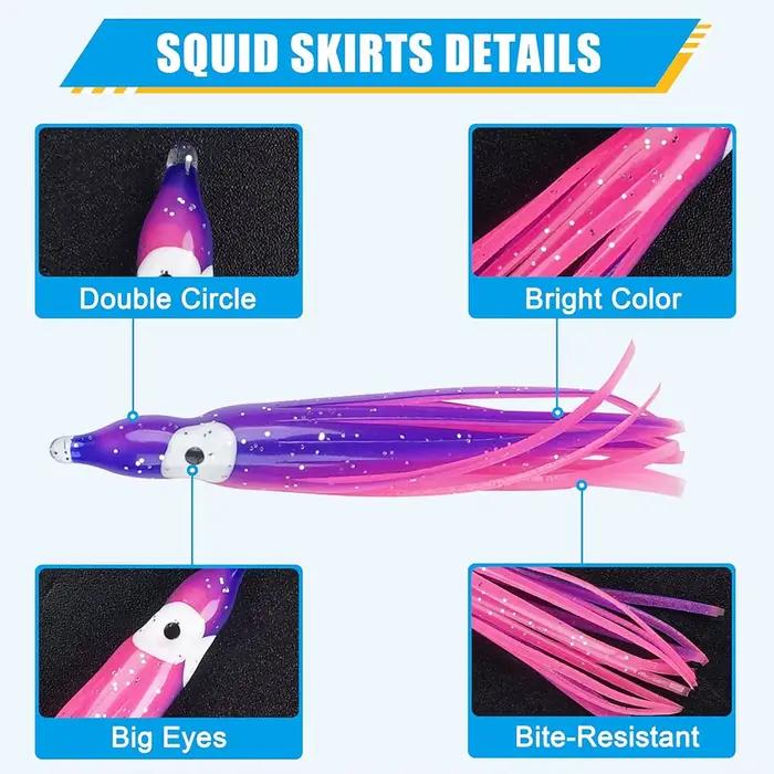 Leurre souple pêche lumineux calmar fluo 20 couleurs 5-12cm appât silicone nuit carnassiers