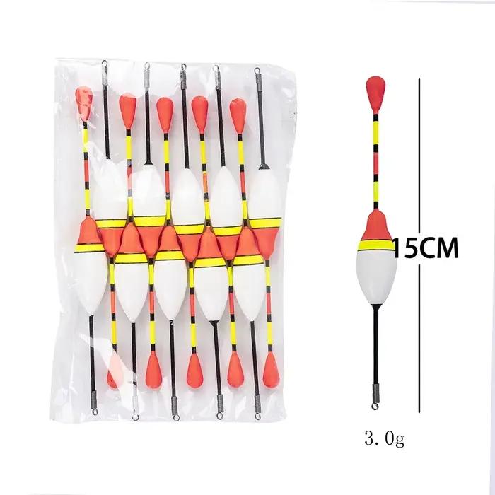 Lot promotion de 10 flotteurs lumineux pêche avec bâtonnets et bulles d'eau pour accessoires de pêche
