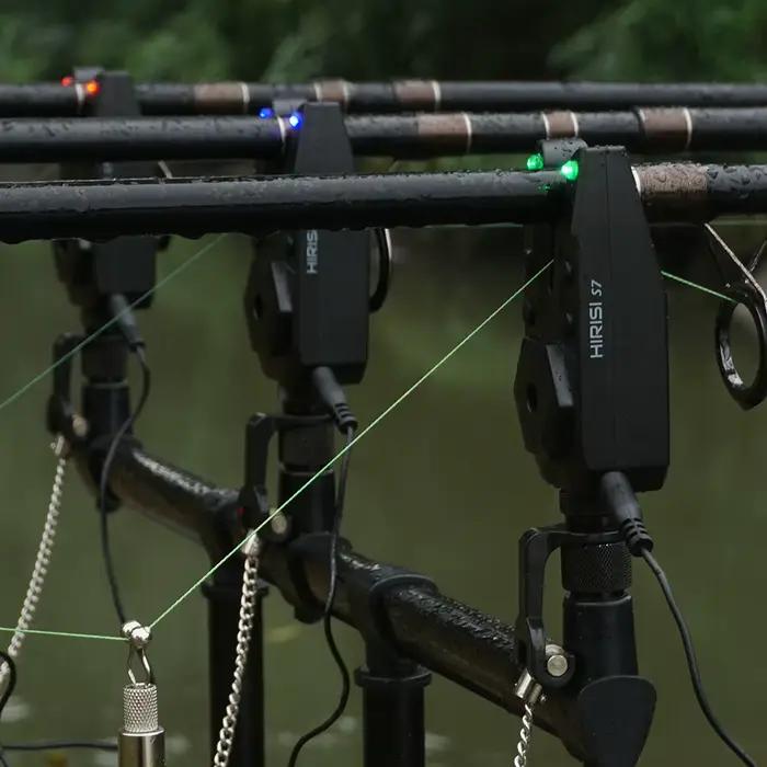 Hirisi alarme de pêche carpe sans fil étanche avec lumière camping - Alerte morsure S7-4D