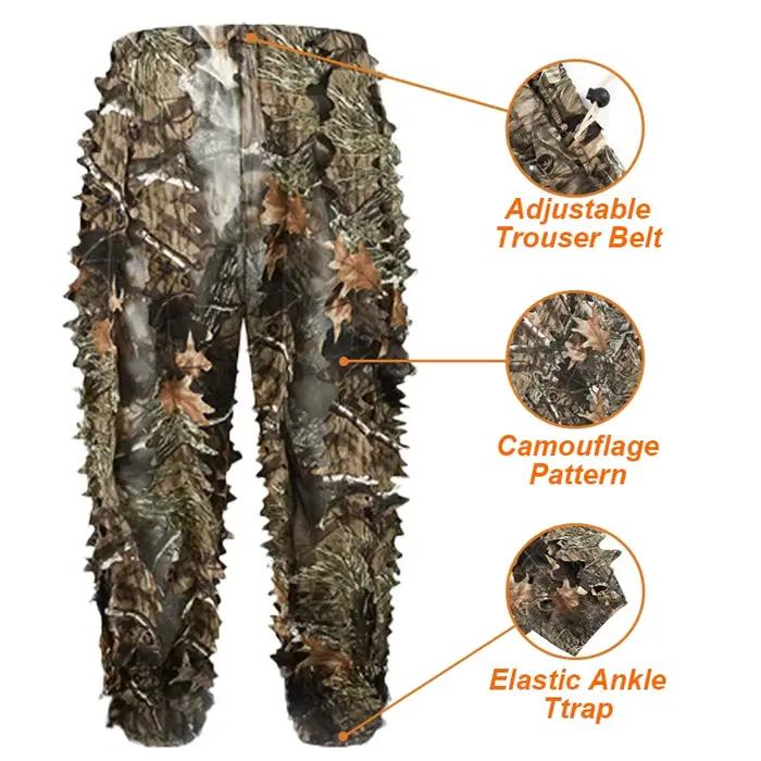 Équipement chasse Ghillie 3D feuilles léger - camouflage sniper airsoft tir pêche extérieur