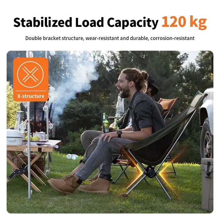 Chaise balancelle Naturehike pour pêche extérieure - Dossier haut, portable et support 120kg