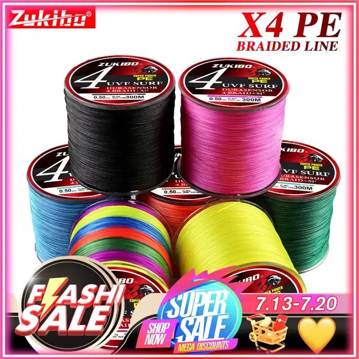 Ligne de pêche tressée X4 PE japonaise superpuissante 4 brins pour carpe 300m 500m 1000m